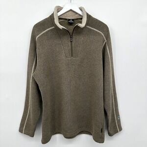 Kuhl Europa Alfpaca Gold Fleece Pullover‎ Mens Large 1/4 Zip Shearling Collar